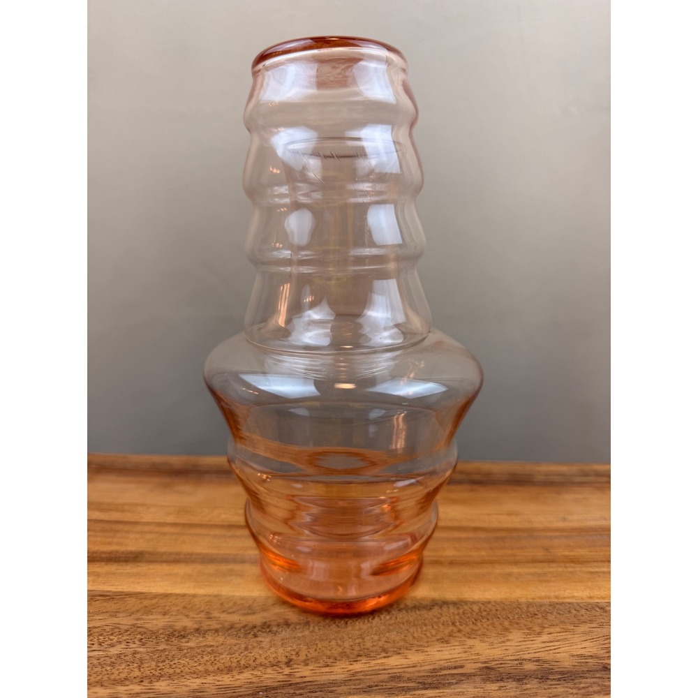 Tumble Up Pink Depression Glass Nightstand Water Carafe Set